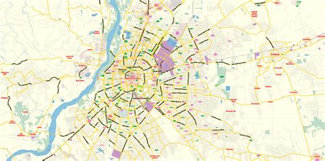 Santa Cruz de la Sierra Bolivia Map Vector Exact City Plan Low Detailed ...