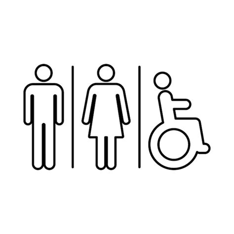 Premium Vector | Toilet sign vector with man woman and disabled ...