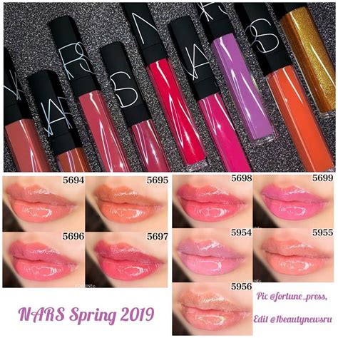 Свотчи блесков для губ NARS Lip Gloss Spring 2019 - Swatches ...