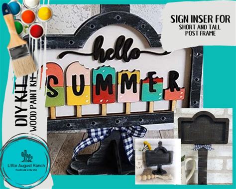 Hello Summer DIY Interchangeable Sign Drop in Frame Wood Kit - Etsy