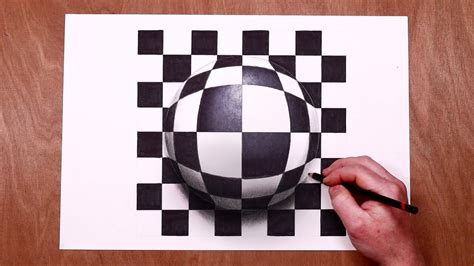 Easy 3D Trick Art - Sphere Illusion Drawing! - YouTube