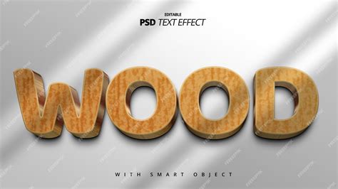 Premium PSD | Realistic wood texture 3d text effect template design