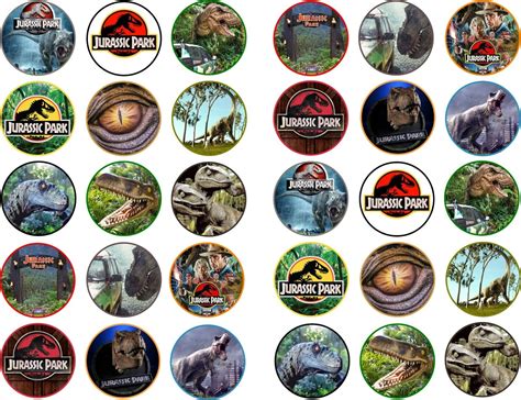 30 x Jurassic World Edible CupCake Toppers in Rice Paper,Icing & Pre ...