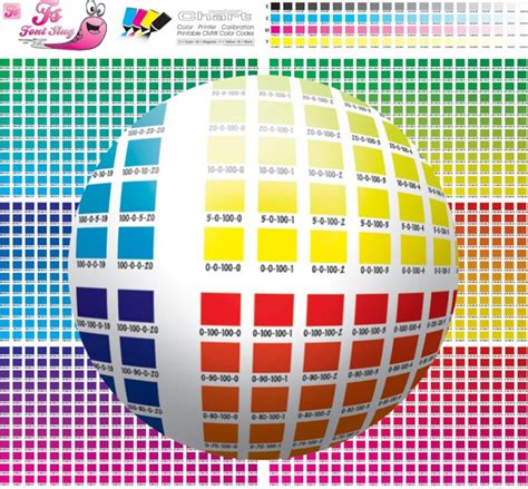 CMYK RGB Color Codes Charts Printing Shop Tools Print Swatch Printable ...