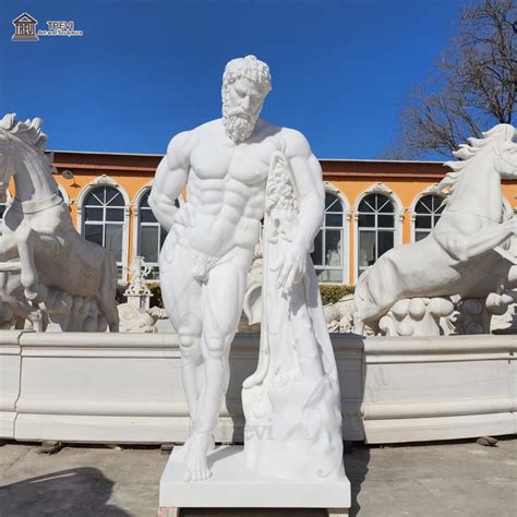 Marble Farnese Hercules Statue Famous Ancient Greek God - Trevi Statue