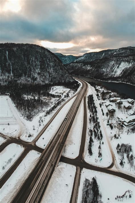 Snow Covered Road Near Mountain · Free Stock Photo