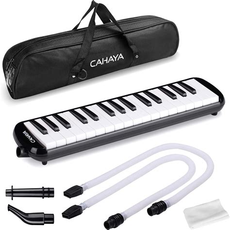 CAHAYA Melodica 32 Keys Double Tubes Mouthpiece Air Piano 32Keys, Black ...