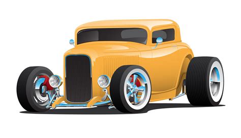 Classic American Yellow Hot Rod Car 1180618 Vector Art at Vecteezy