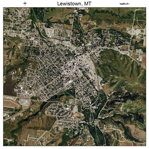 Aerial Photography Map of Lewistown, MT Montana