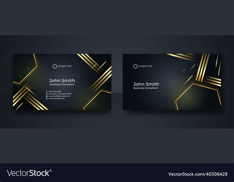 Black and gold business card design template Vector Image