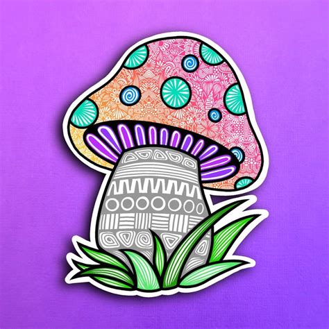 Mushroom Sticker WATERPROOF | Etsy