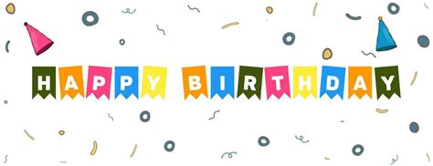 Happy birthday banner. Birthday party flags and elements with confetti ...