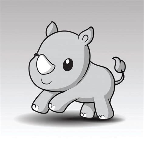 Cute rhino cartoon character design. | Premium Vector #Freepik #vector ...