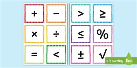 Maths Symbols Cards (teacher made) - Twinkl