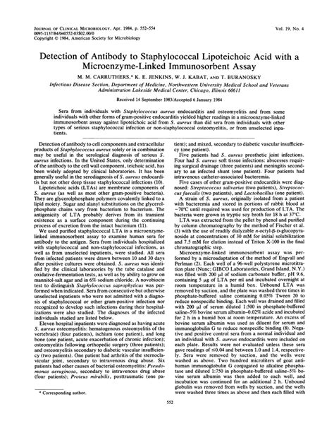 (PDF) Detection of antibody to staphylococcal lipoteichoic acid with a ...