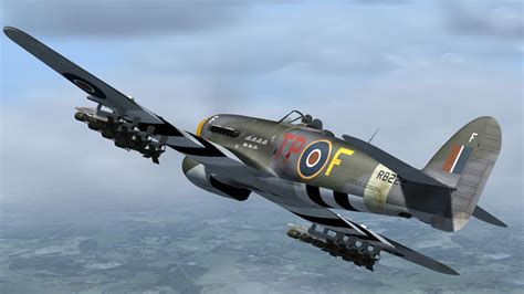 Hawker Typhoon... Was originally designed to mount twelve.303 Browning ...