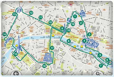 Paris walking map - Paris walking tour map (Île-de-France - France)