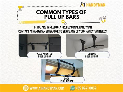 Common Types Of Pull Up Bars. Learn more here: https://www.a1handyman ...