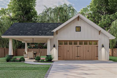 Plan 62589DJ: Craftsman Garage with Covered Carport | Garage guest ...