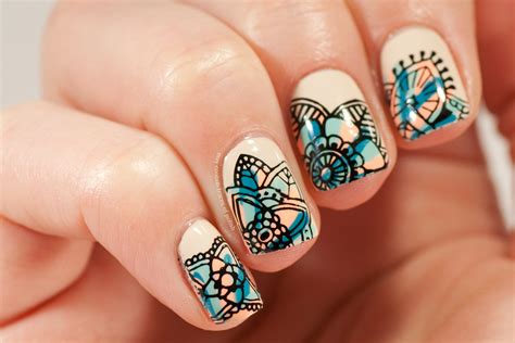 Colourful Stamping Nail Art - May contain traces of polish