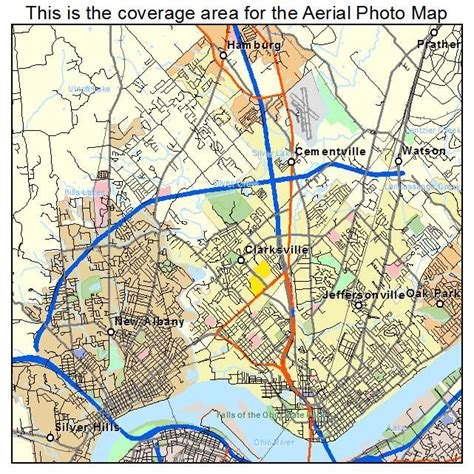 Aerial Photography Map of Clarksville, IN Indiana