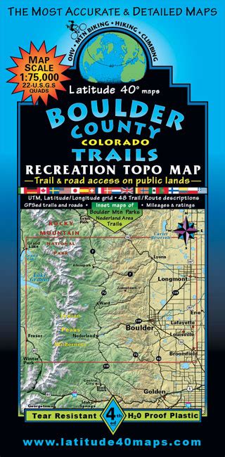 Boulder County Trails - Recreation Topo Map - Latitude 40° maps