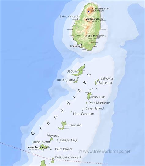 Saint Vincent And The Grenadines Map - St Vincent And The Grenadines ...