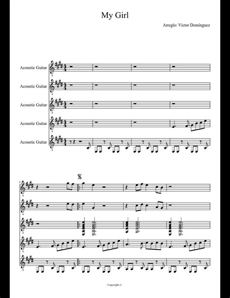 My girl sheet music for Guitar download free in PDF or MIDI