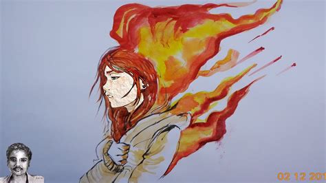 Fire Girl Drawing