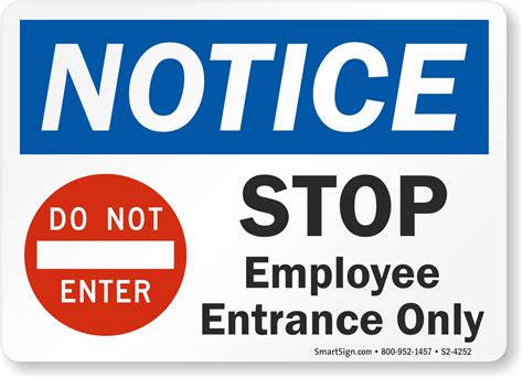 Employee Entrance Signs | Employees Only Signs