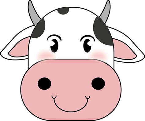 Clip Art Cow Face Clipart Cow Face Dxf Cow Face Svg Cute Cow Svg Cow ...