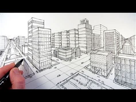 How To Draw A City Using Two Point Perspective | รูปภาพสถาปัตยกรรม ...