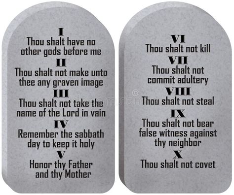 Ten Commandments Tablets. Illustration of two stone tablets with the ...