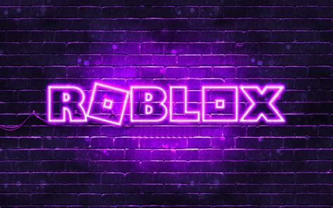 Download Purple Neon Roblox Logo Wallpaper | Wallpapers.com