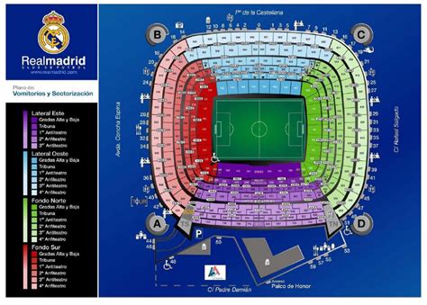 Bernabeu stadium map - Santiago bernabeu stadium map (Spain)