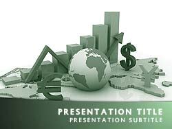 Royalty Free World Economy PowerPoint Template in Green