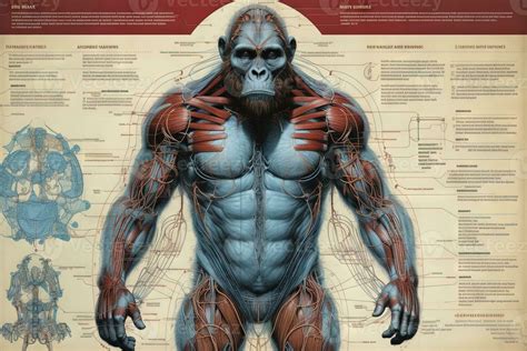 Gorilla ape monkey cyborg animal detailed infographic, full details ...