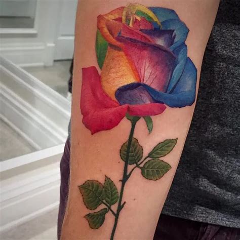 Rainbow Rose Tattoos