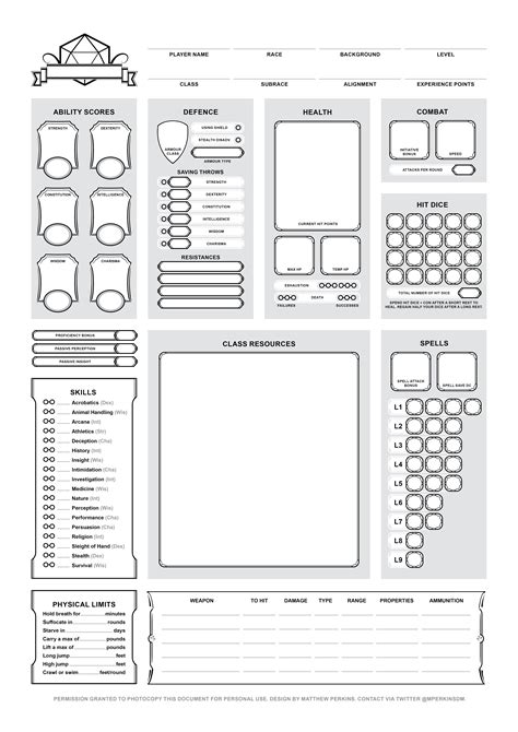 Printable Dnd Character Sheets