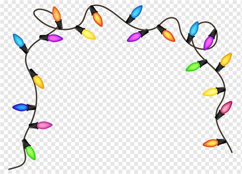 Yellow, orange, and purple string lights illustration, Christmas lights ...