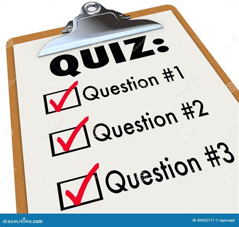 Quiz Word Clipboard Three Questions Answers Test Evaluation Stock ...