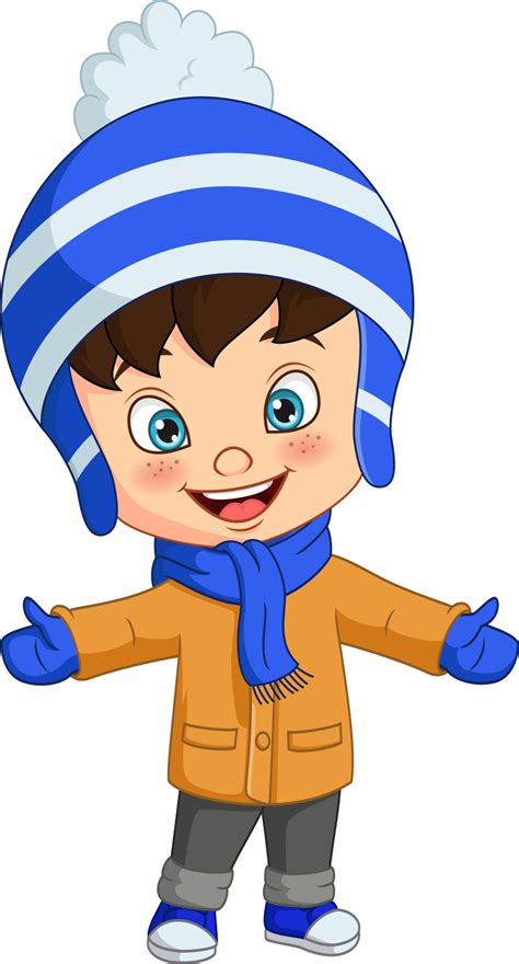 niño pequeño de dibujos animados con ropa de invierno 5112914 Vector en ...