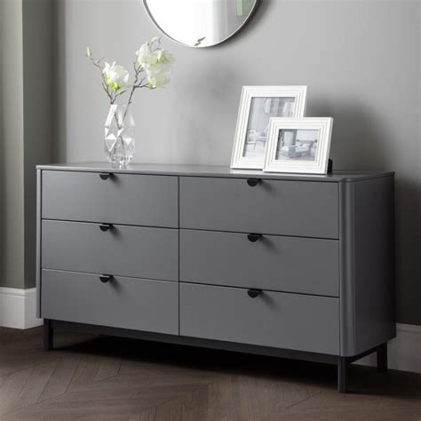 Chest of Drawers 6 Drawer Wide Chloe Grey Storage Chest CHL004 by ...