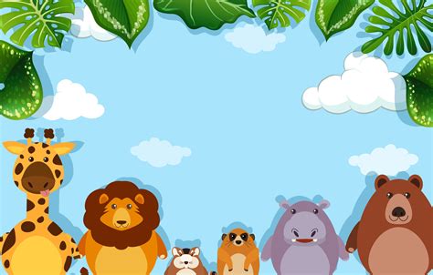 Background template with wild animals 448234 Vector Art at Vecteezy