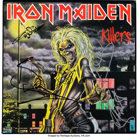 Iron Maiden Signed Killers LP Cover with Backstage Pass (EMI, | Lot ...