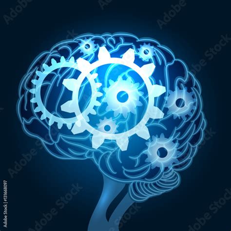 "Brain with Gears Illustration" Stock image and royalty-free vector ...