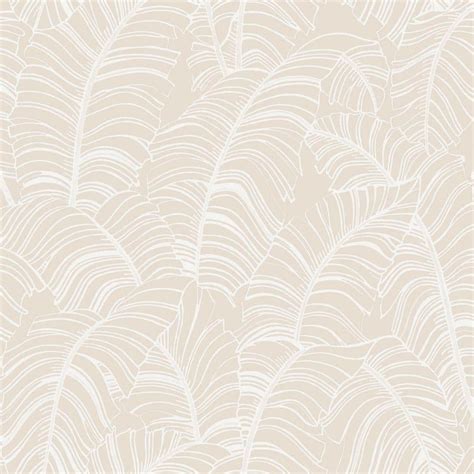 Bazaar Collection Neutral/Taupe Broad Leaf Design Non-Woven Non-Pasted ...