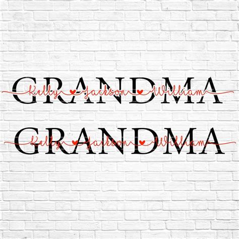 Custom Grandma Svg, Grandma Shirt Svg, Personalized With Grandkids ...