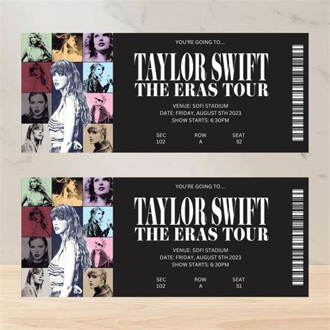 Surprise Taylor Concert Tickets. Taylor Era's Tour 2023 - Etsy | Festa ...