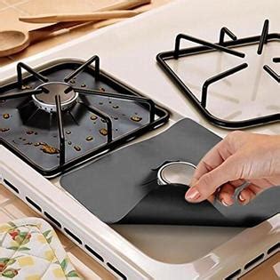 Branded 4 Pack Square Gas Stove Burner Covers Reusable Nonstick Top ...